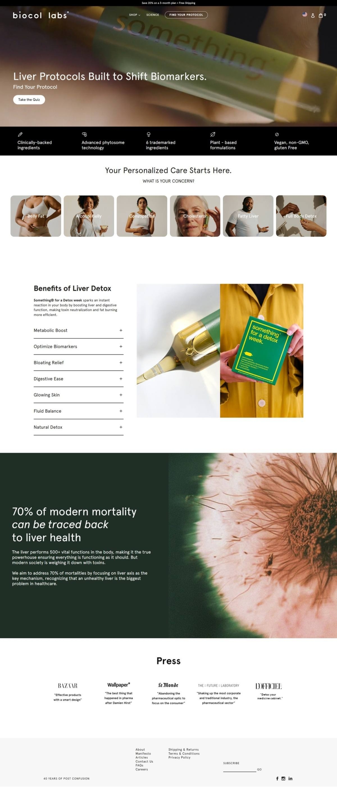 eCommerce website: biocol labs