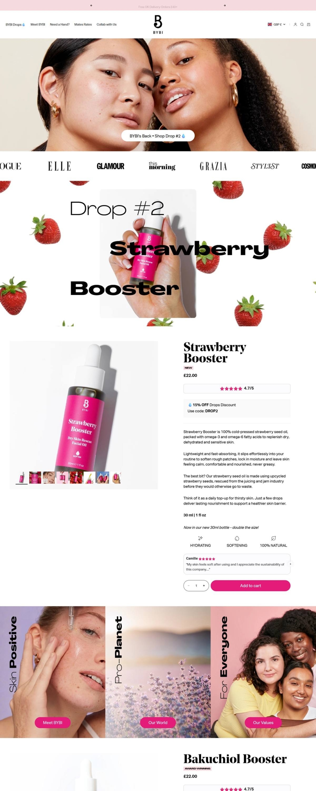 eCommerce website: BYBI Beauty