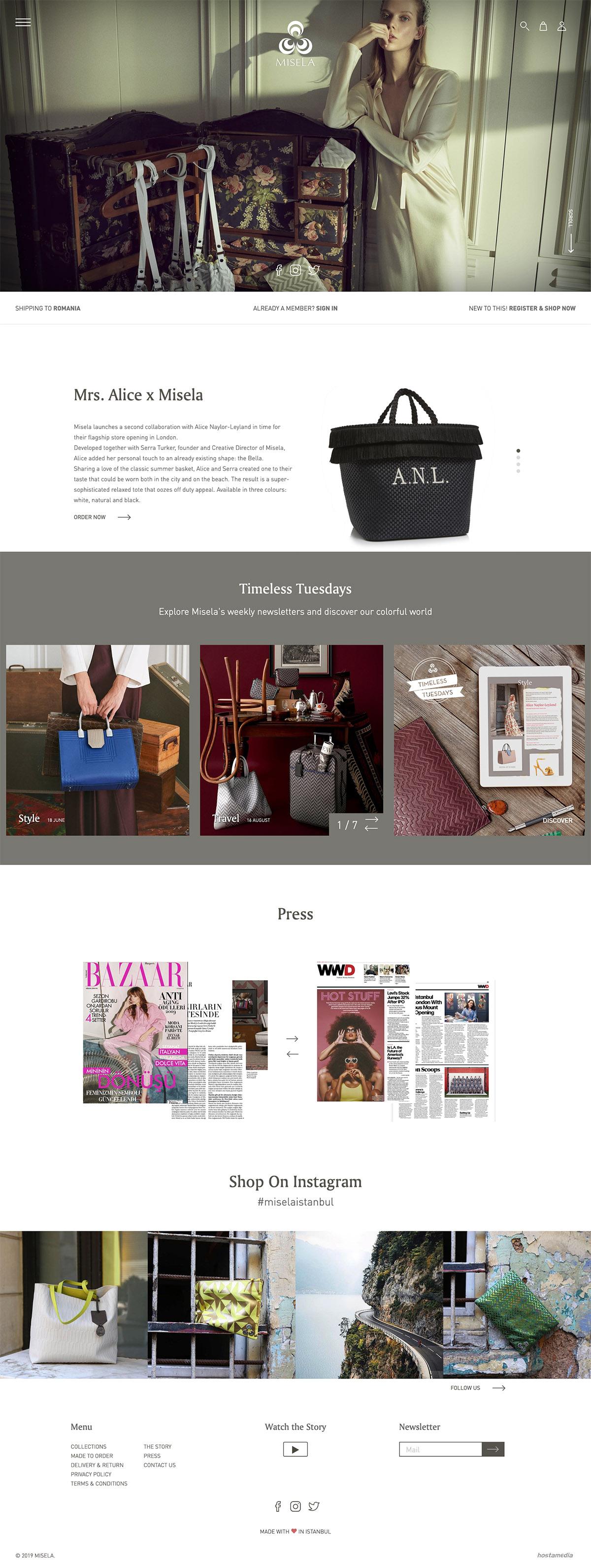 eCommerce website: MISELA