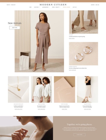 eCommerce website: Modern Citizen