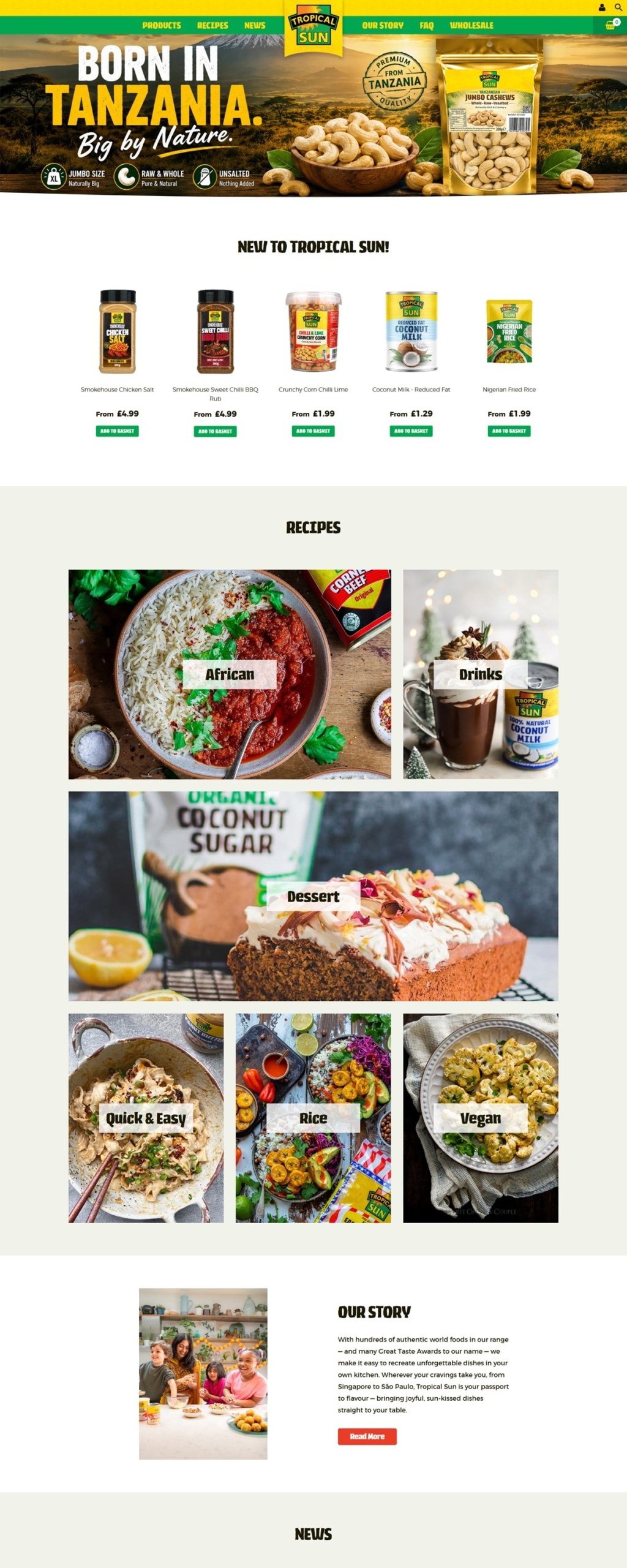 eCommerce website: Tropical Sun