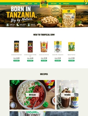 eCommerce website: Tropical Sun