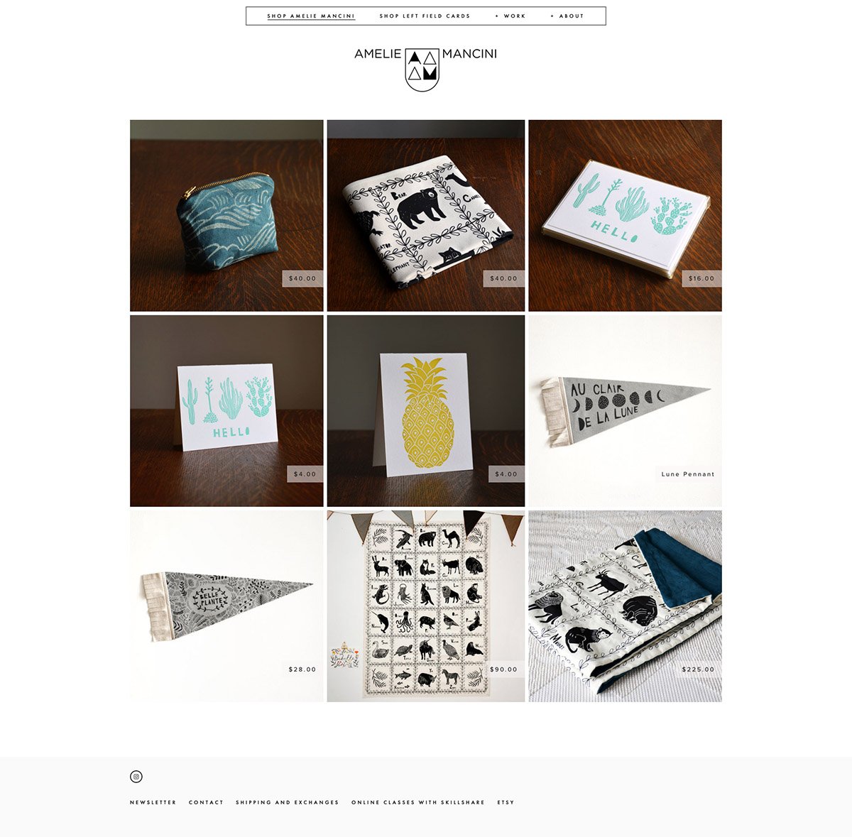 eCommerce website: Amelie Mancini