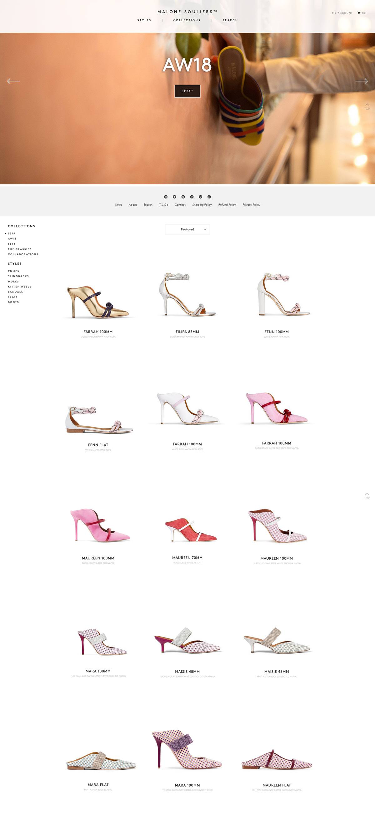 eCommerce website: Malone Souliers