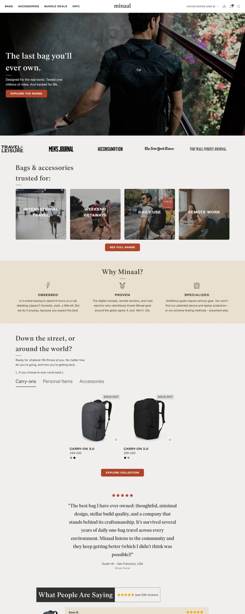 eCommerce website: Minaal