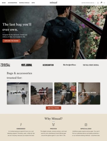 eCommerce website: Minaal