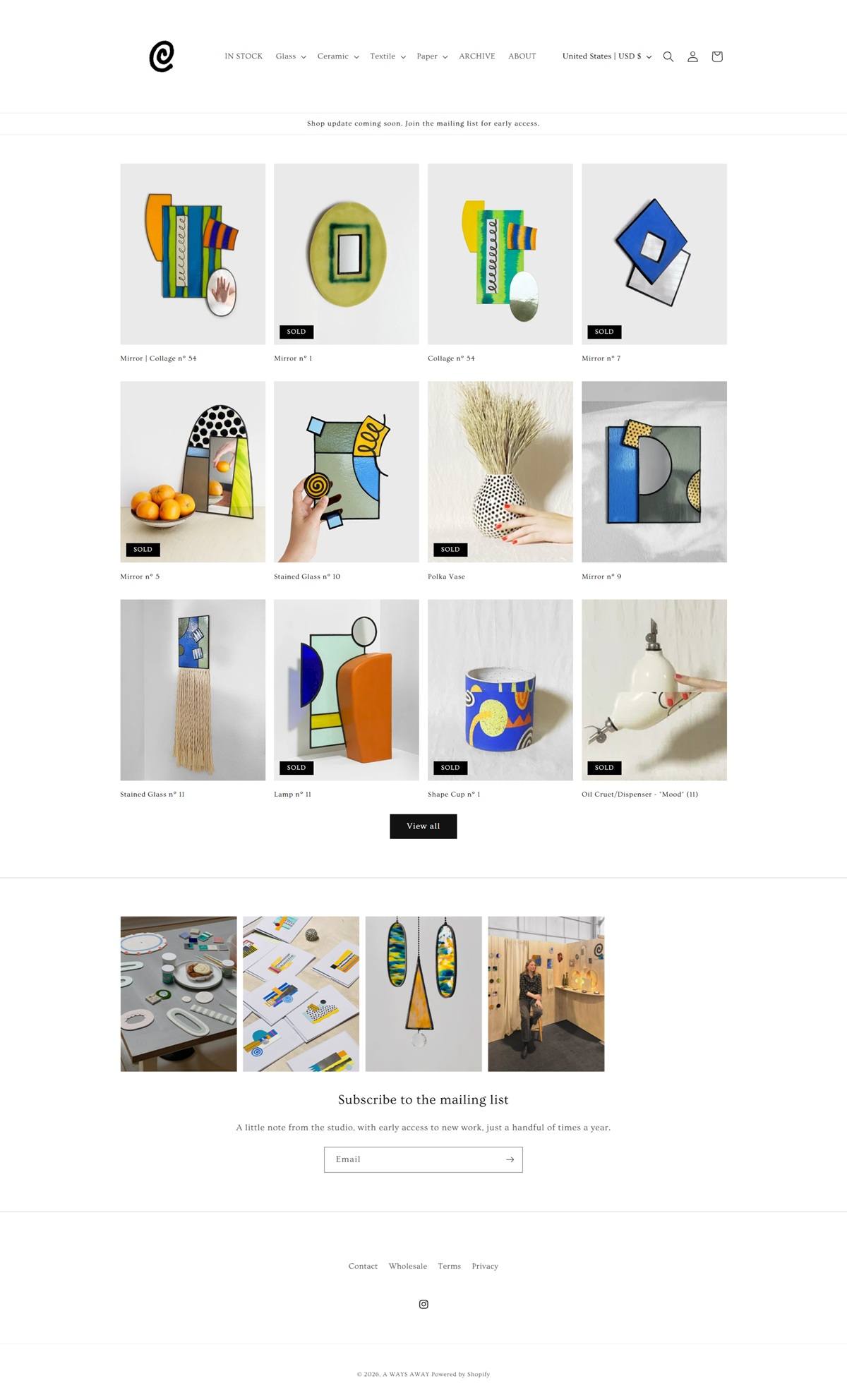 eCommerce website: A WAYS AWAY