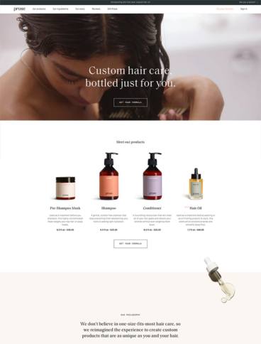 eCommerce website: Prose