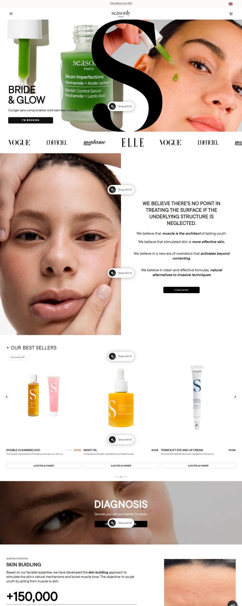eCommerce website: Seasonly