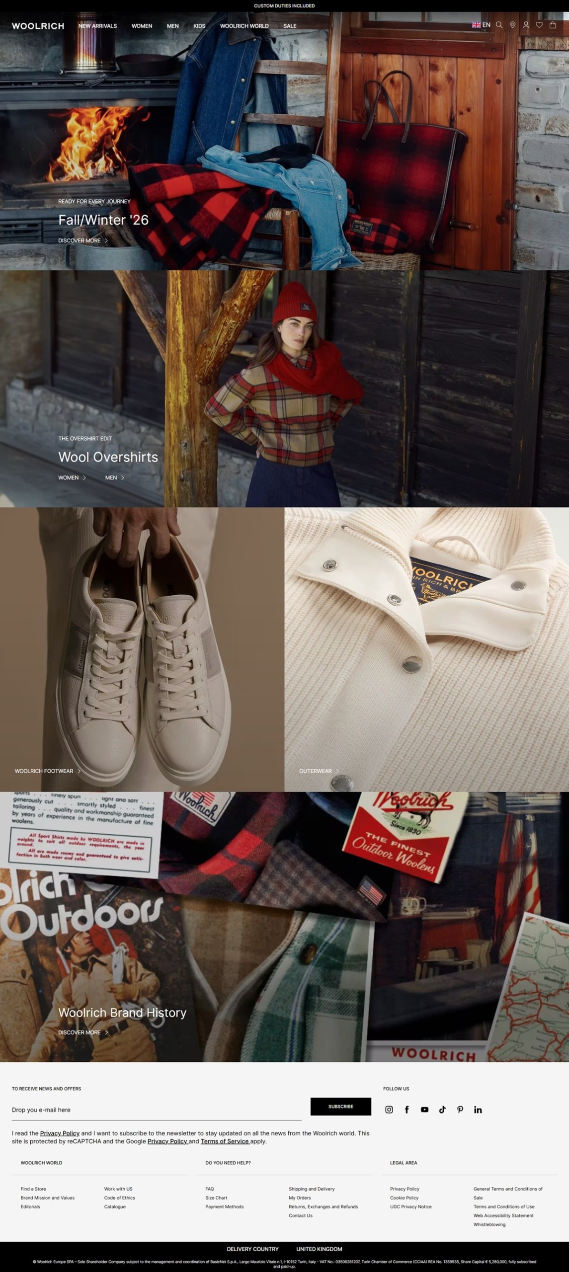 eCommerce website: Woolrich