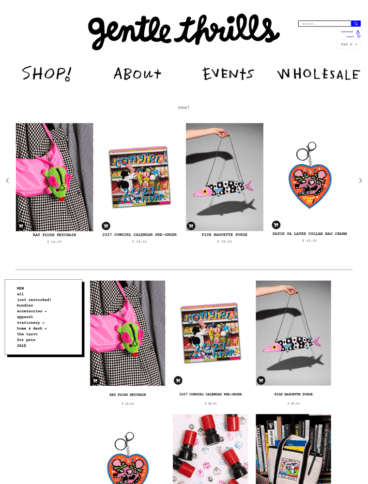 eCommerce website: gentle thrills