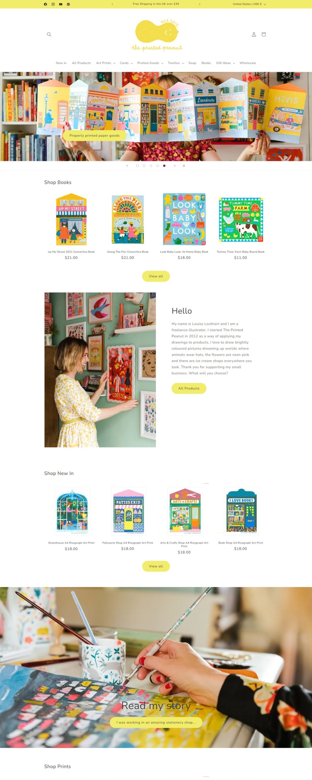 eCommerce website: The Printed Peanut