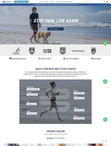 eCommerce website: Bauerfeind