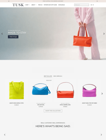 eCommerce website: Tusk