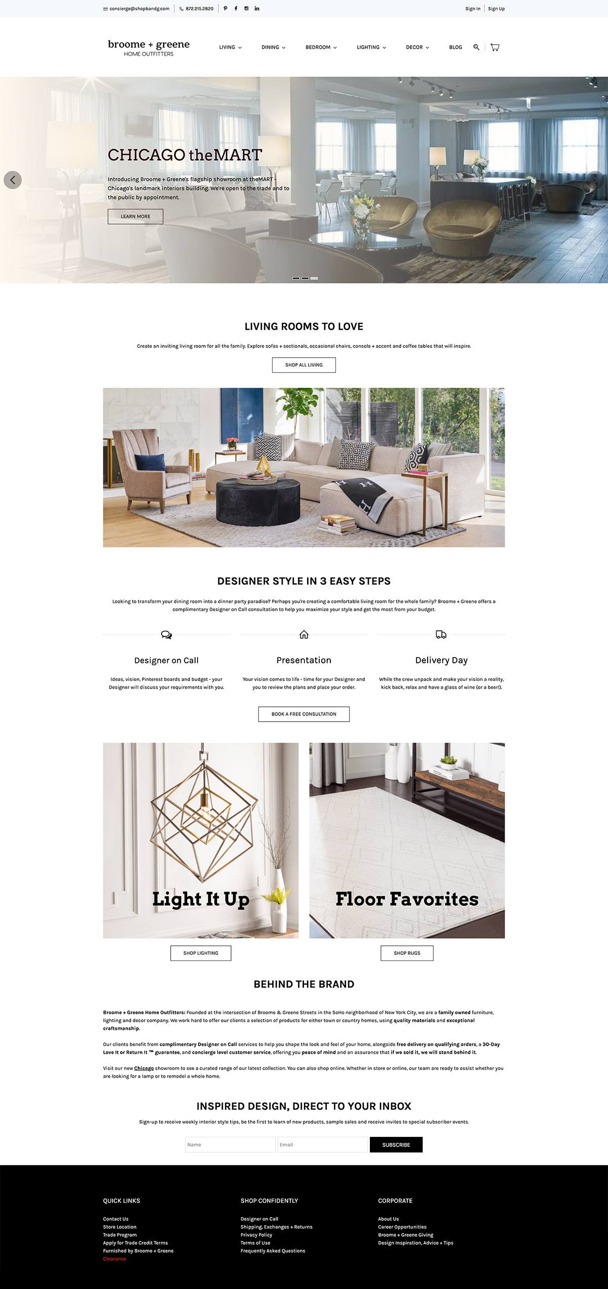 eCommerce website: Broome & Greene