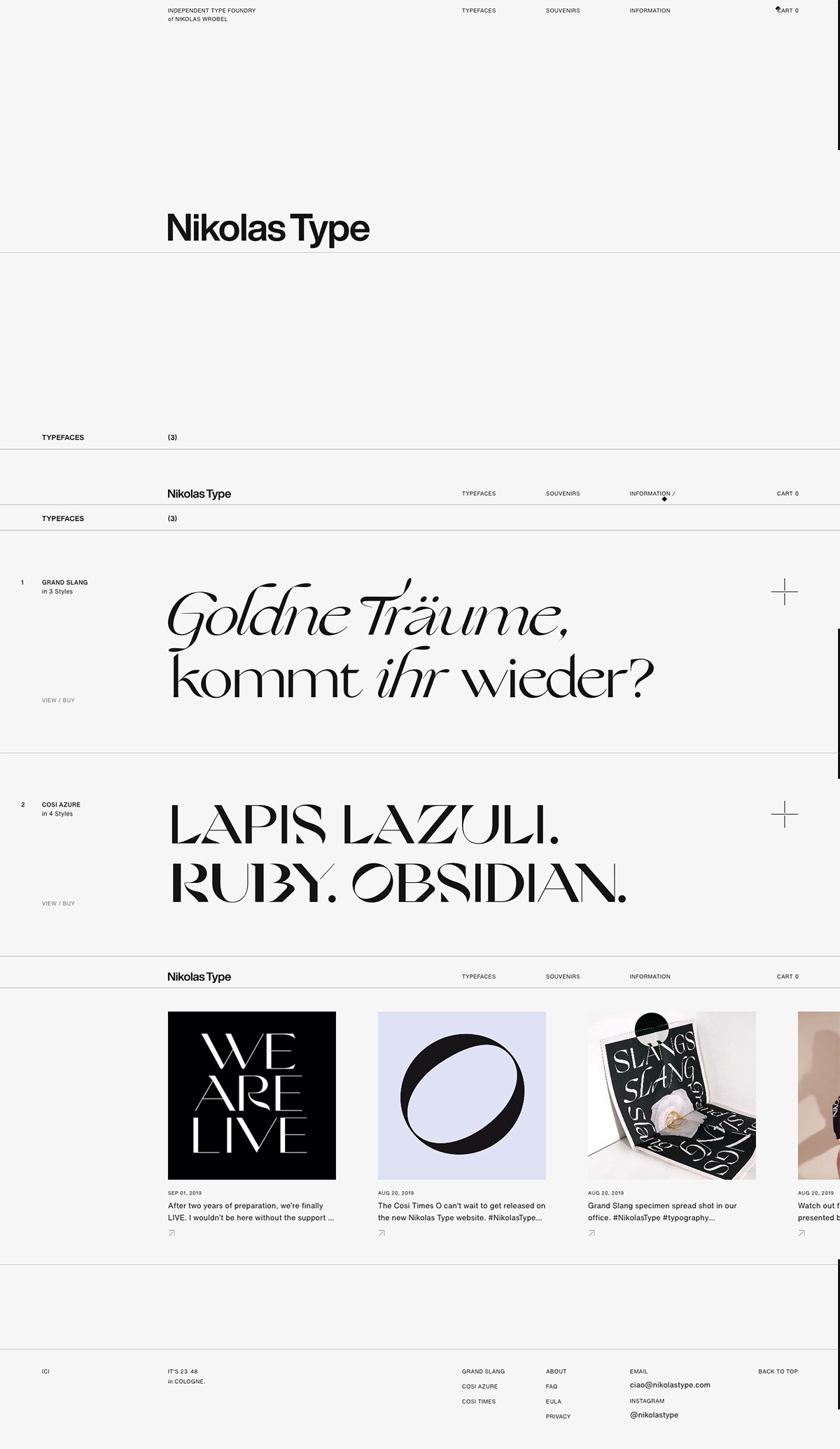 eCommerce website: Nikolas Type