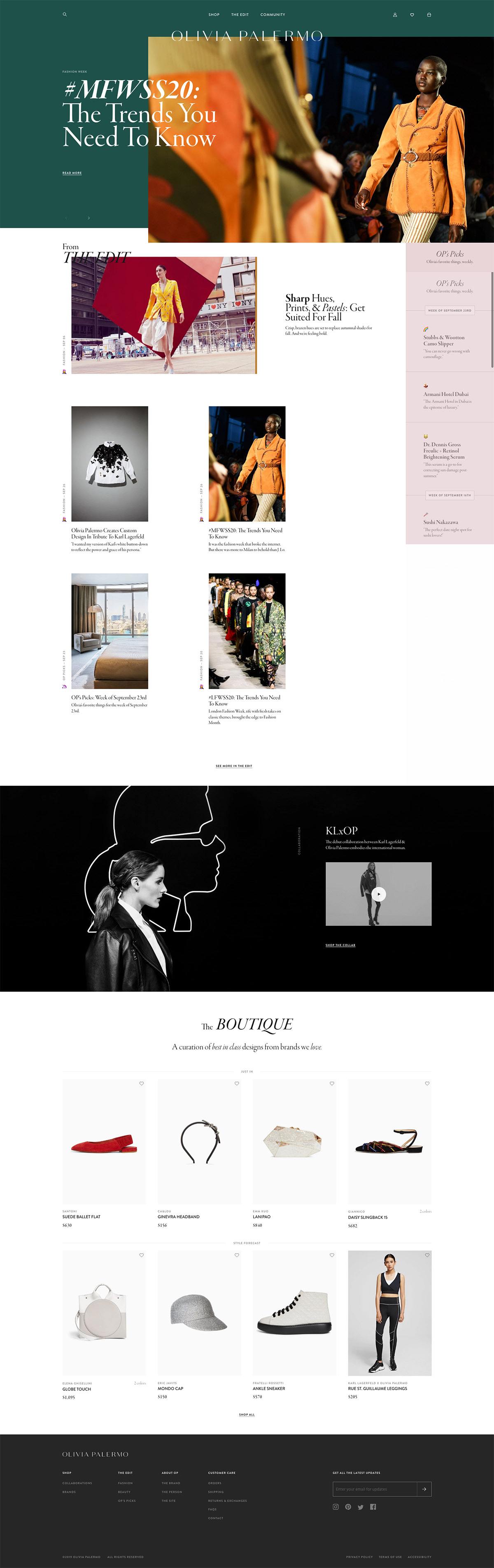 eCommerce website: Olivia Palermo