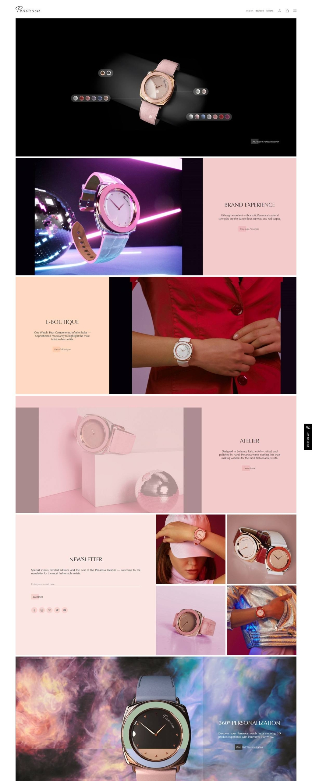 eCommerce website: Penarosa Watches