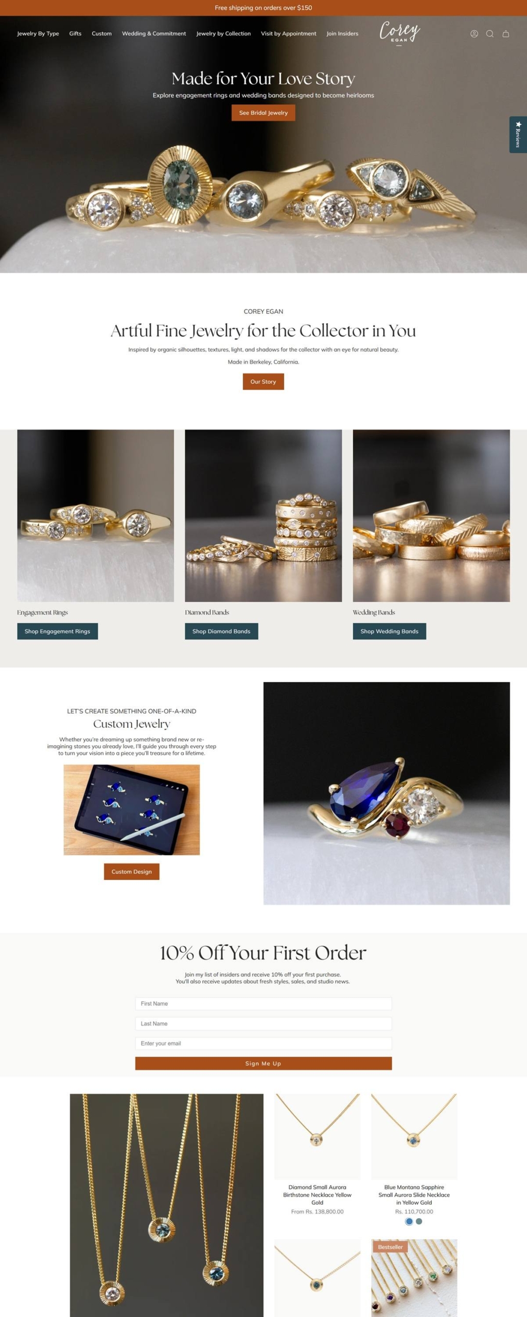 eCommerce website: Corey Egan