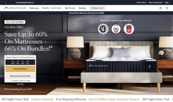 eCommerce website: DreamCloud