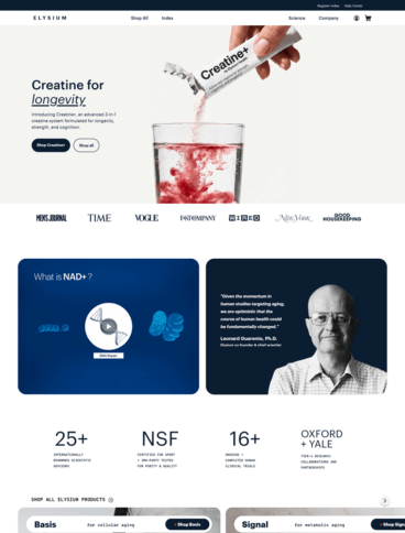 eCommerce website: Elysium
