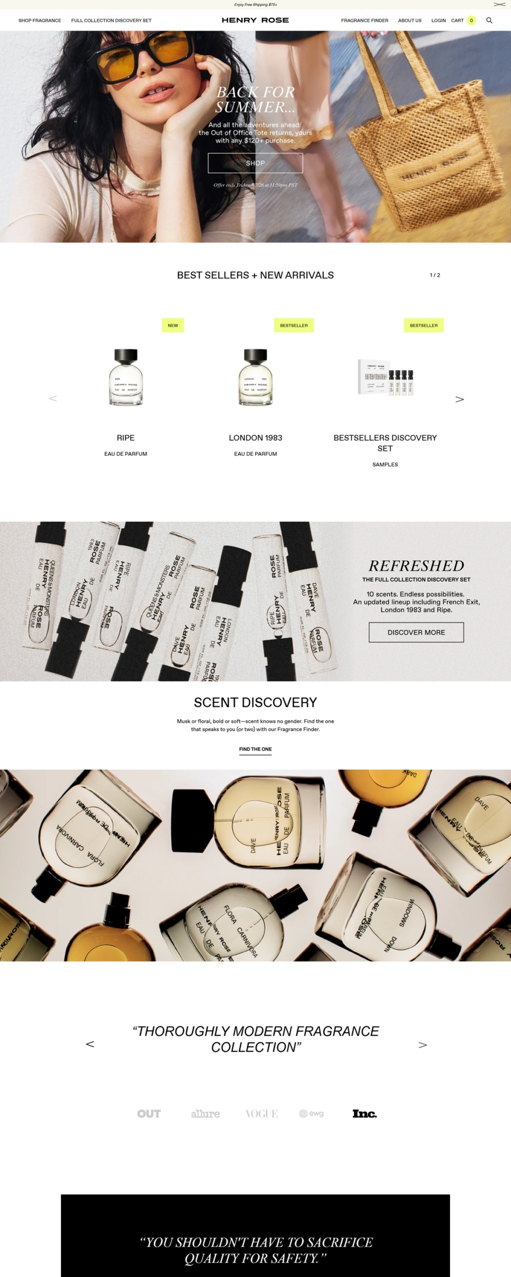 eCommerce website: Henry Rose
