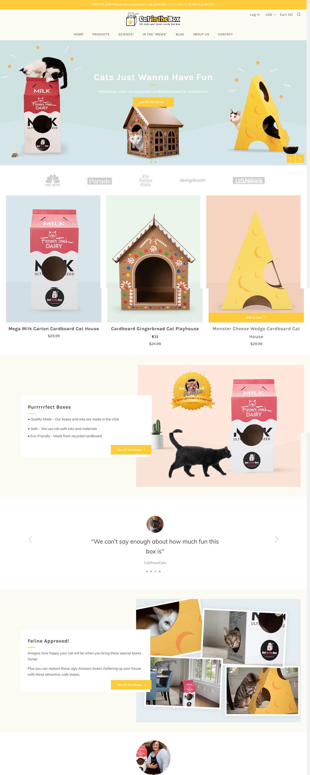 Cat in the Box | eCommerce Website Design Gallery & Tech Inspiration