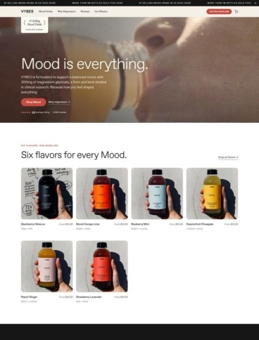 eCommerce website: VYBES