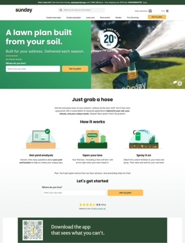 eCommerce website: Sunday
