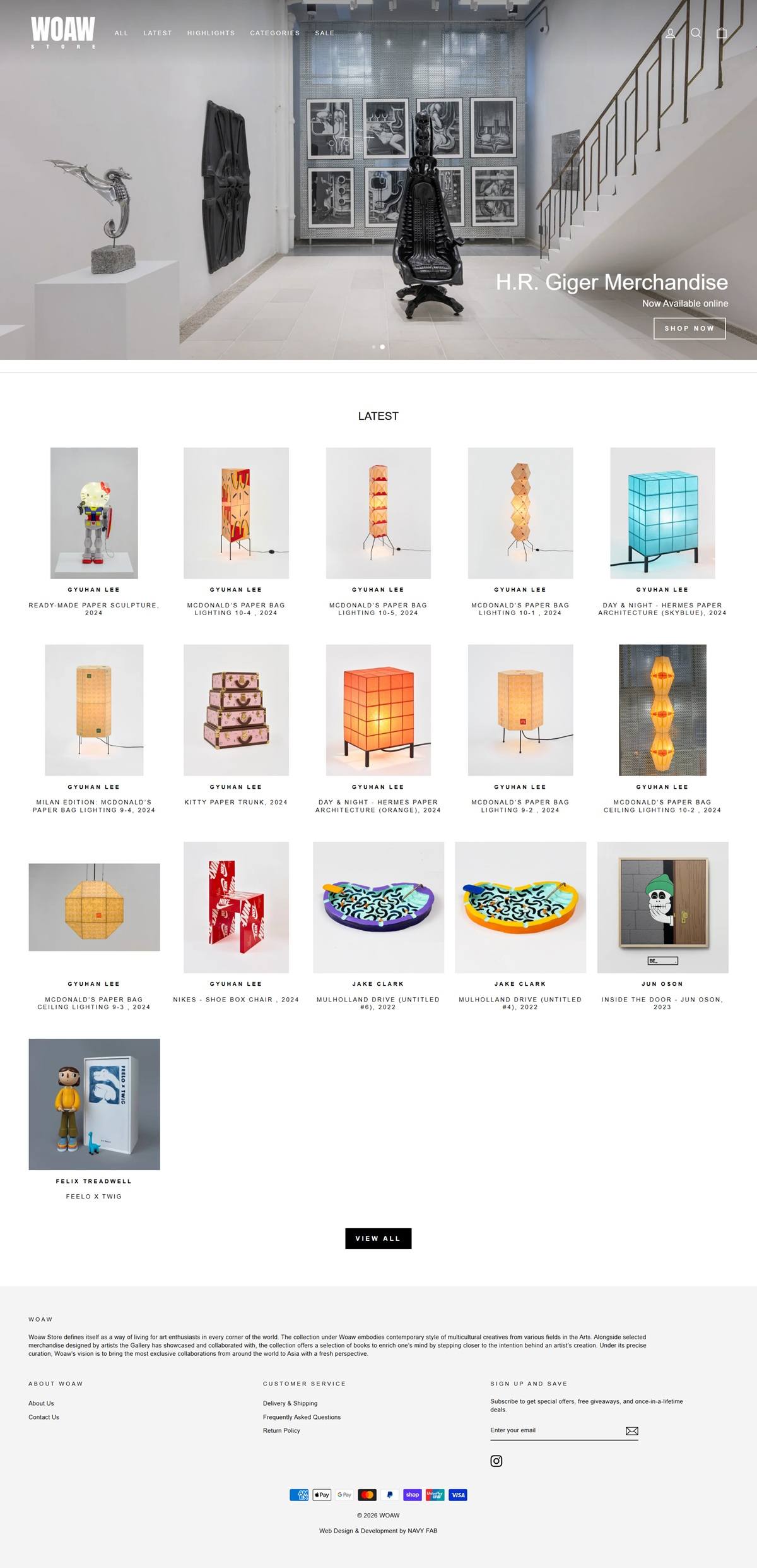 eCommerce website: Woaw Store