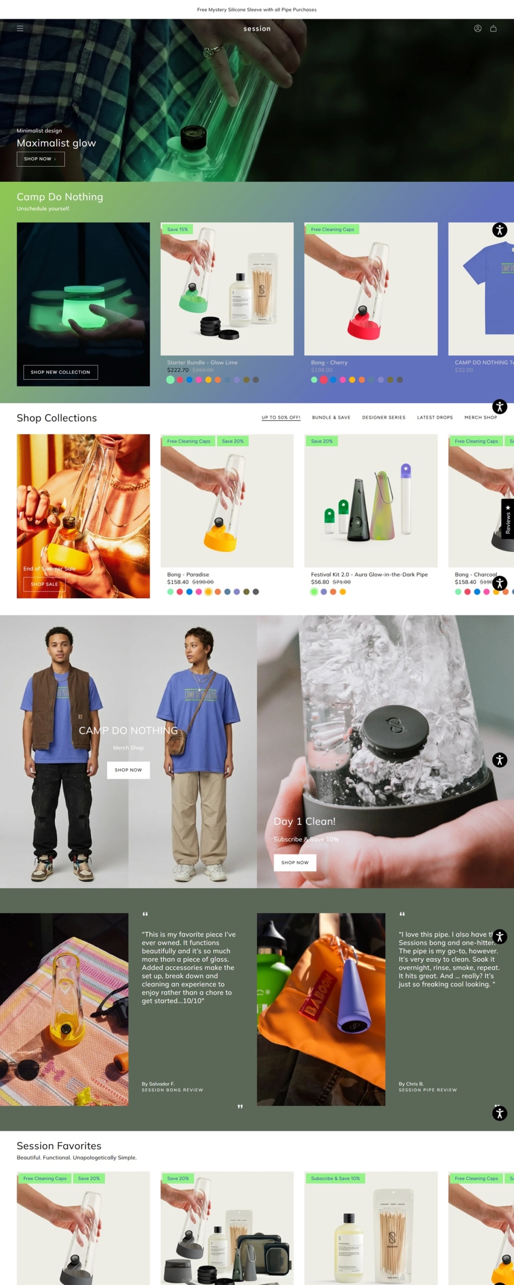 eCommerce website: Session Goods