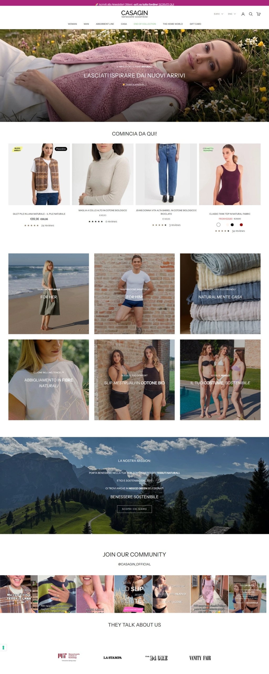 eCommerce website: CasaGIN