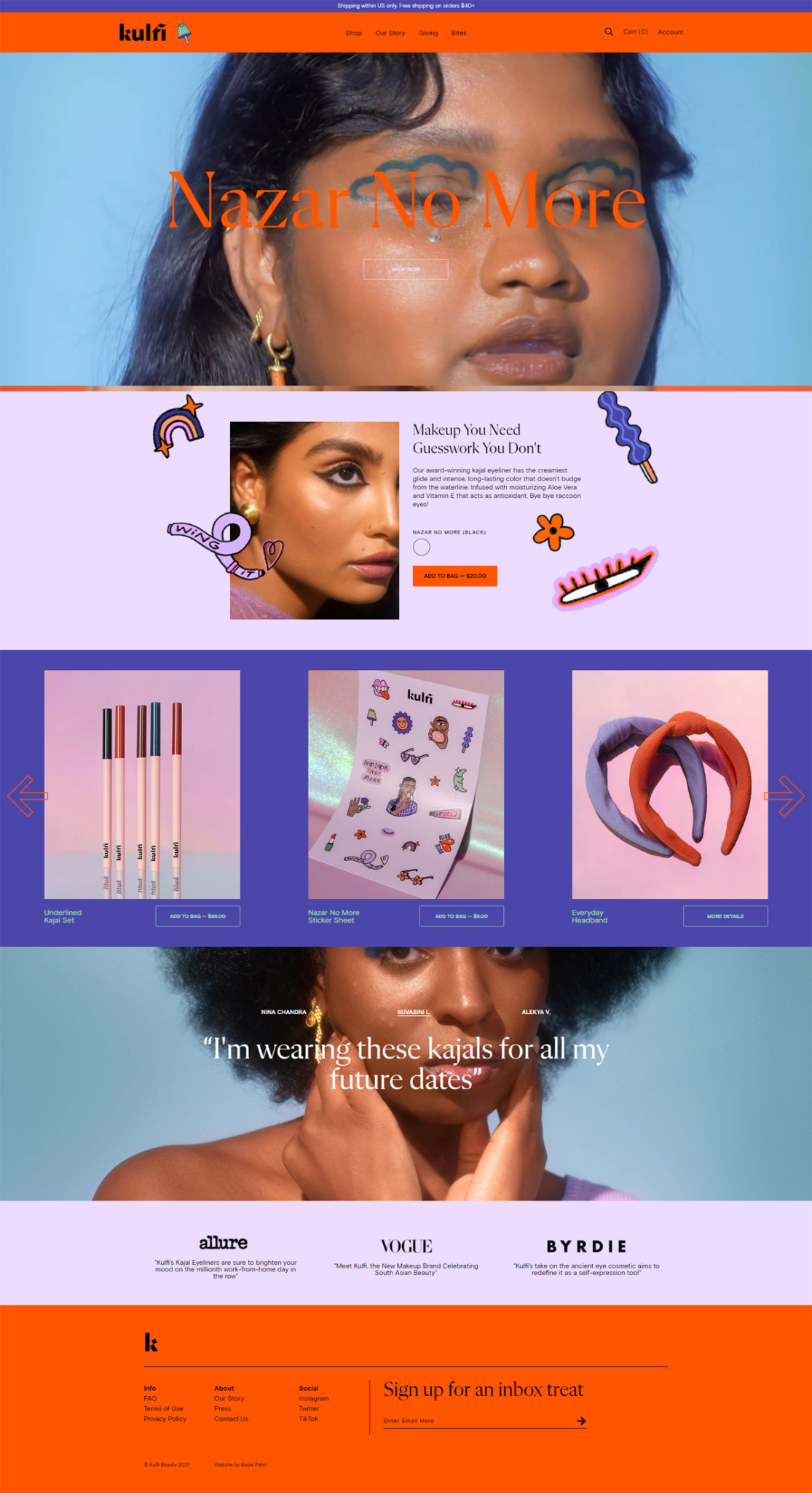 Kulfi Beauty | eCommerce Website Design Gallery & Tech Inspiration