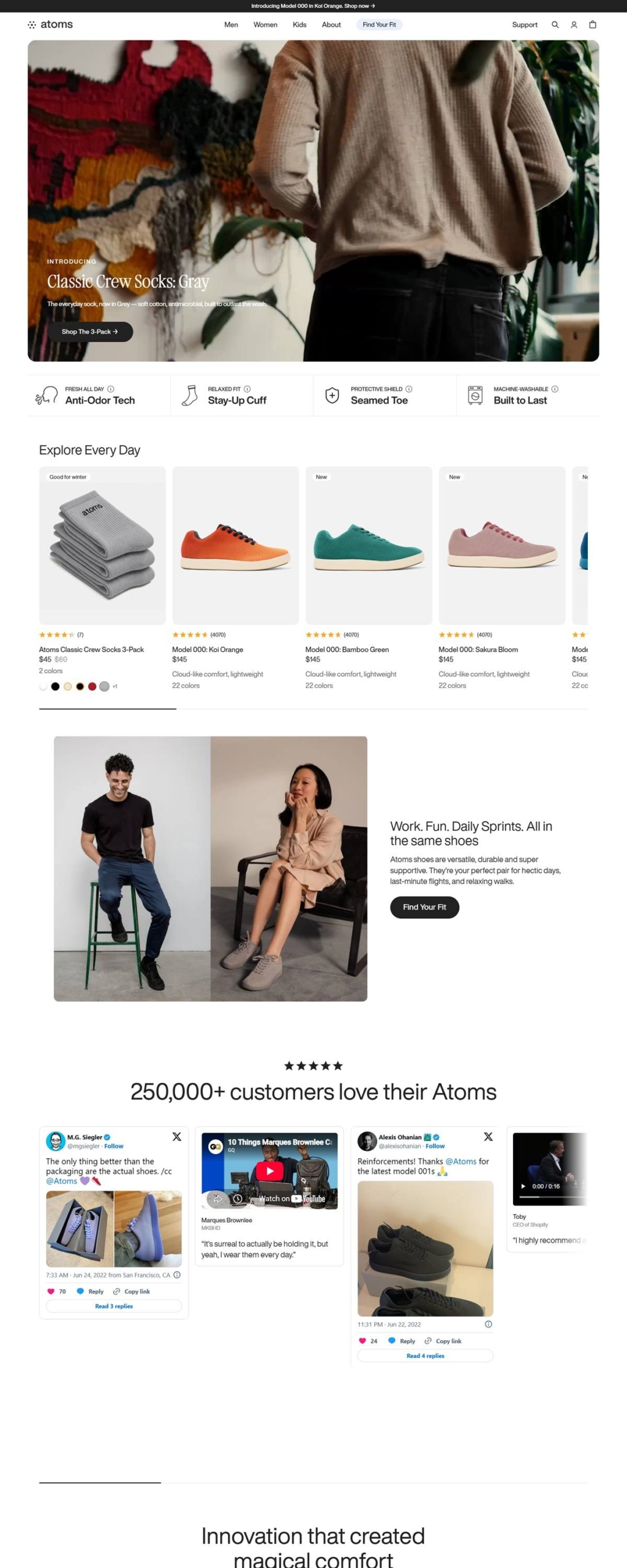 eCommerce website: Atoms