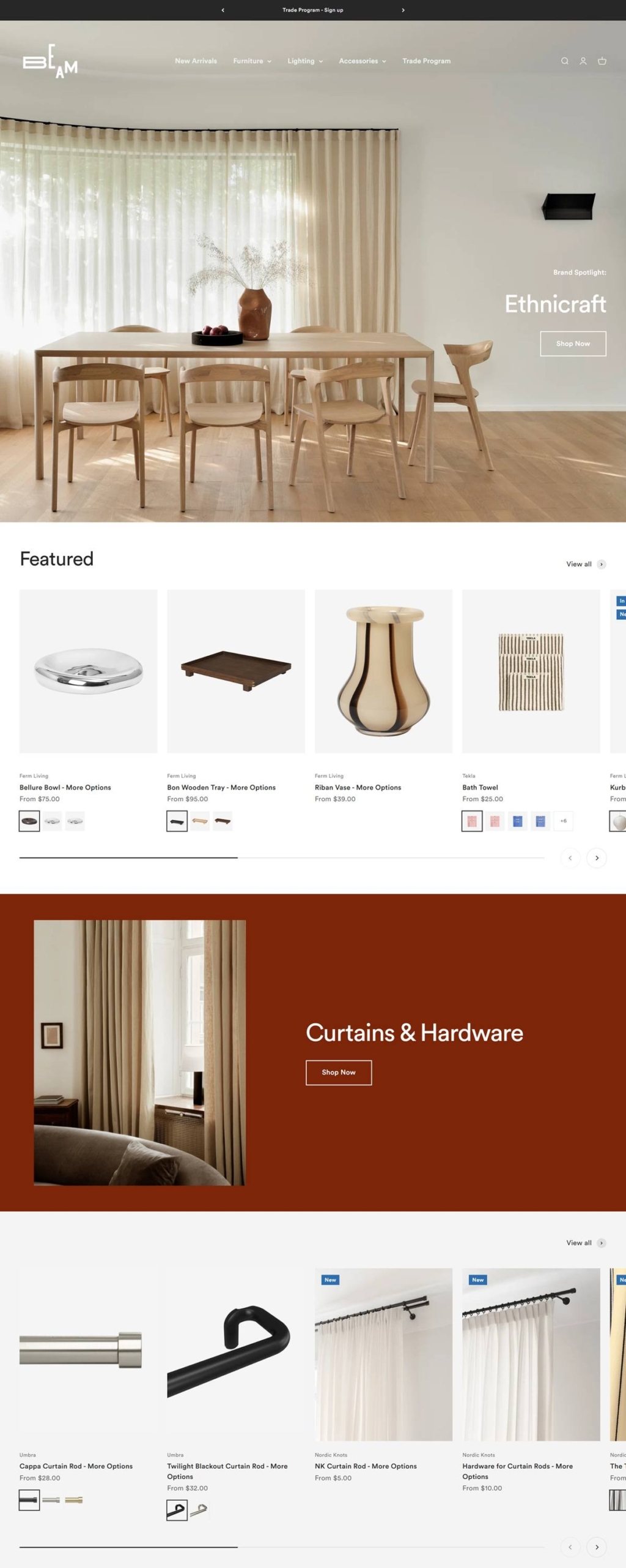eCommerce website: BEAM
