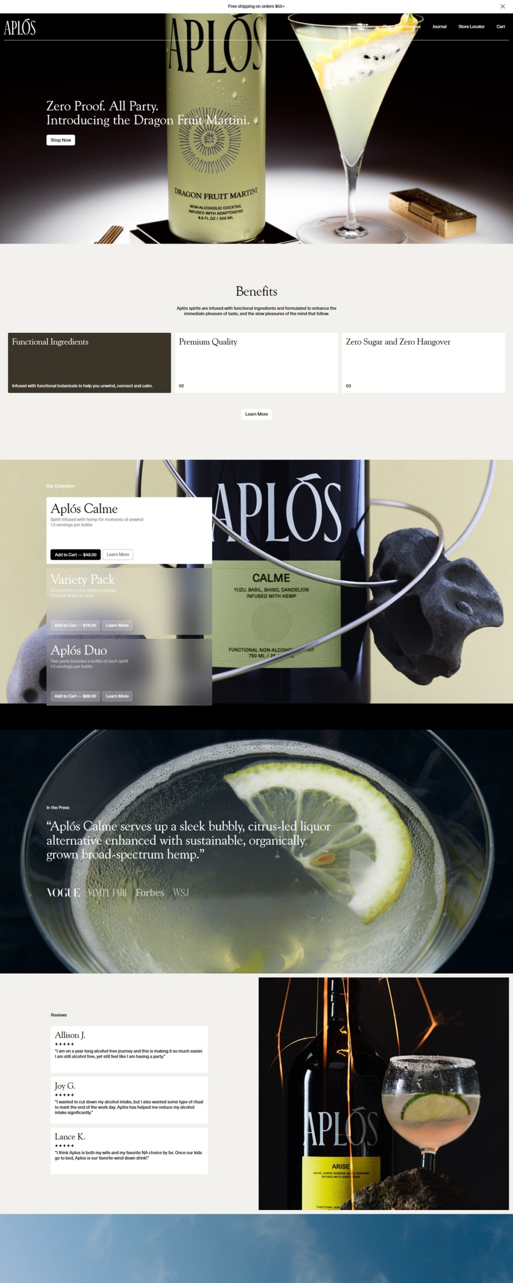 eCommerce website: Aplos