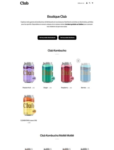 eCommerce website: Club Kombucha