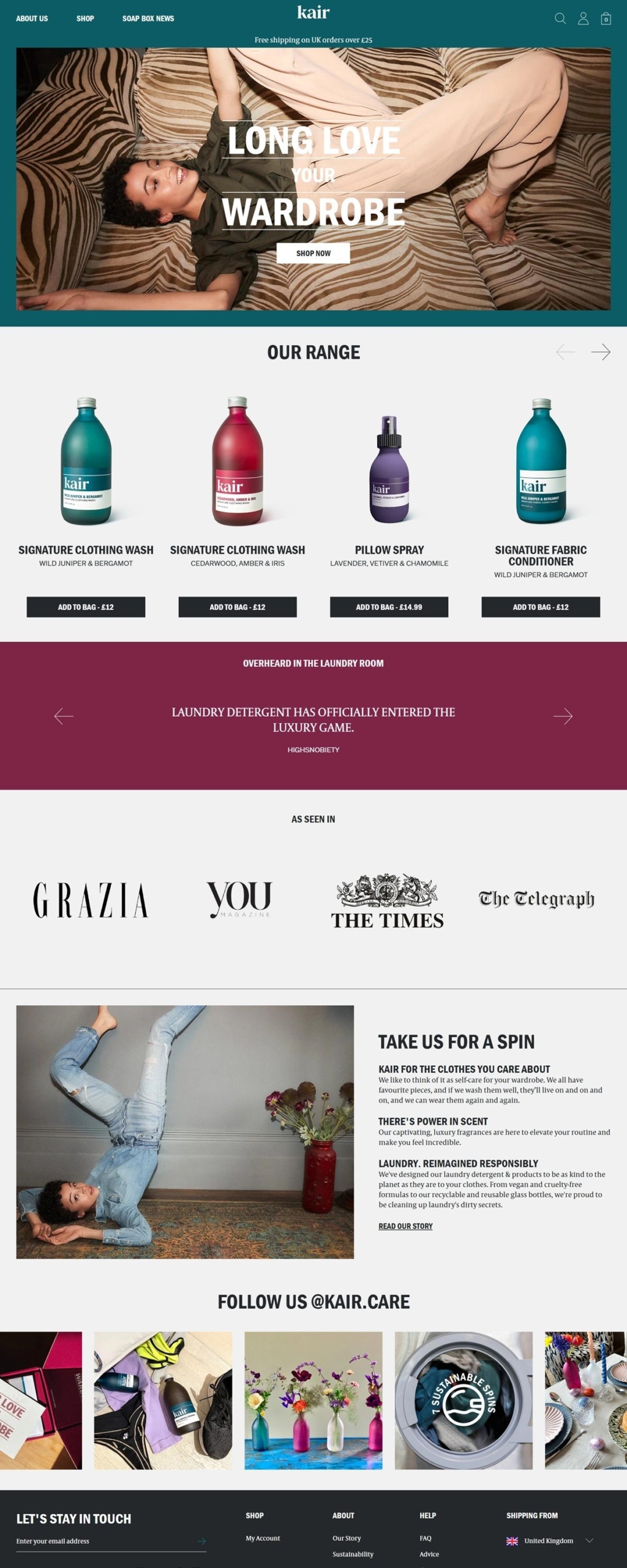 eCommerce website: Kair