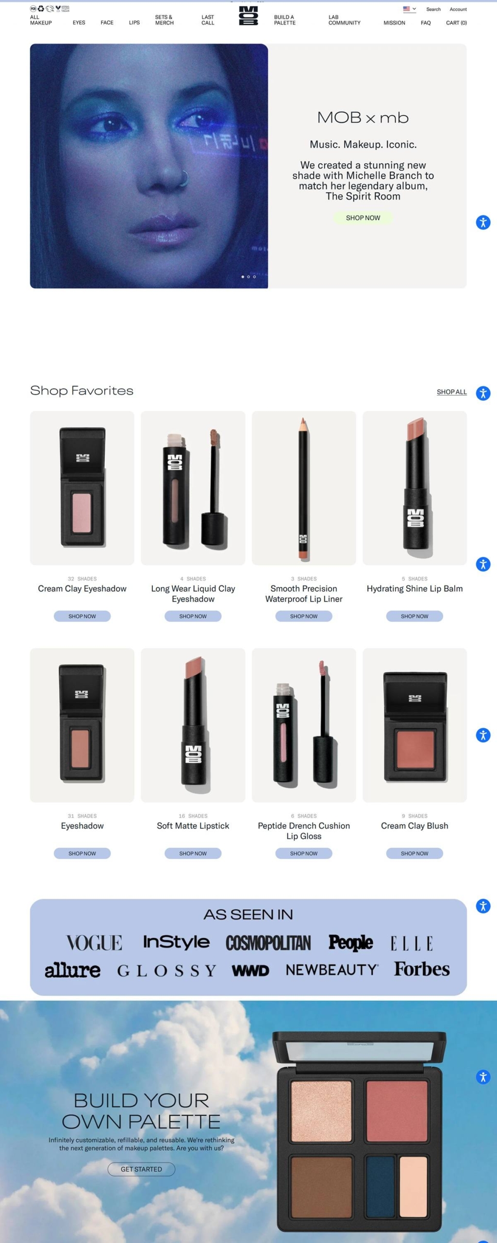eCommerce website: MOB Beauty