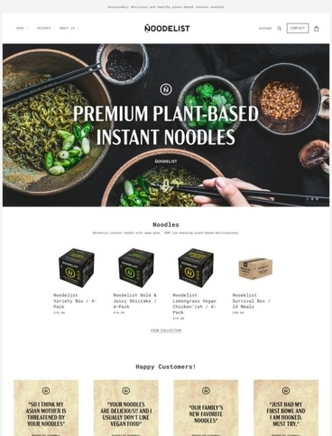 eCommerce website: Noodelist