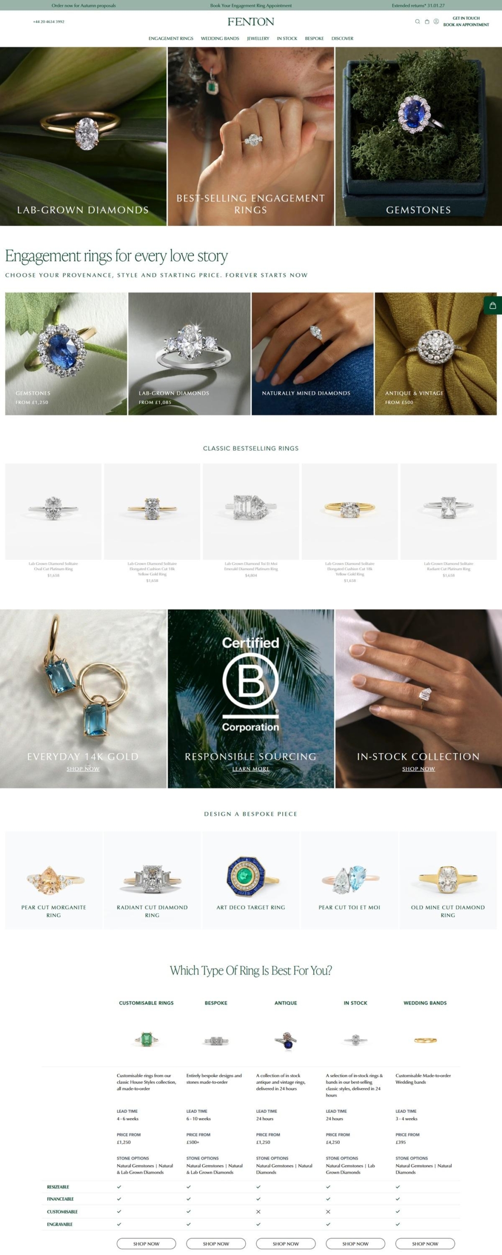 eCommerce website: Fenton