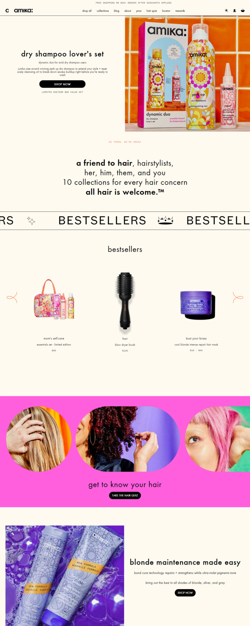 amika | eCommerce Website Design Gallery & Tech Inspiration
