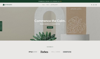 eCommerce website: Private Packs