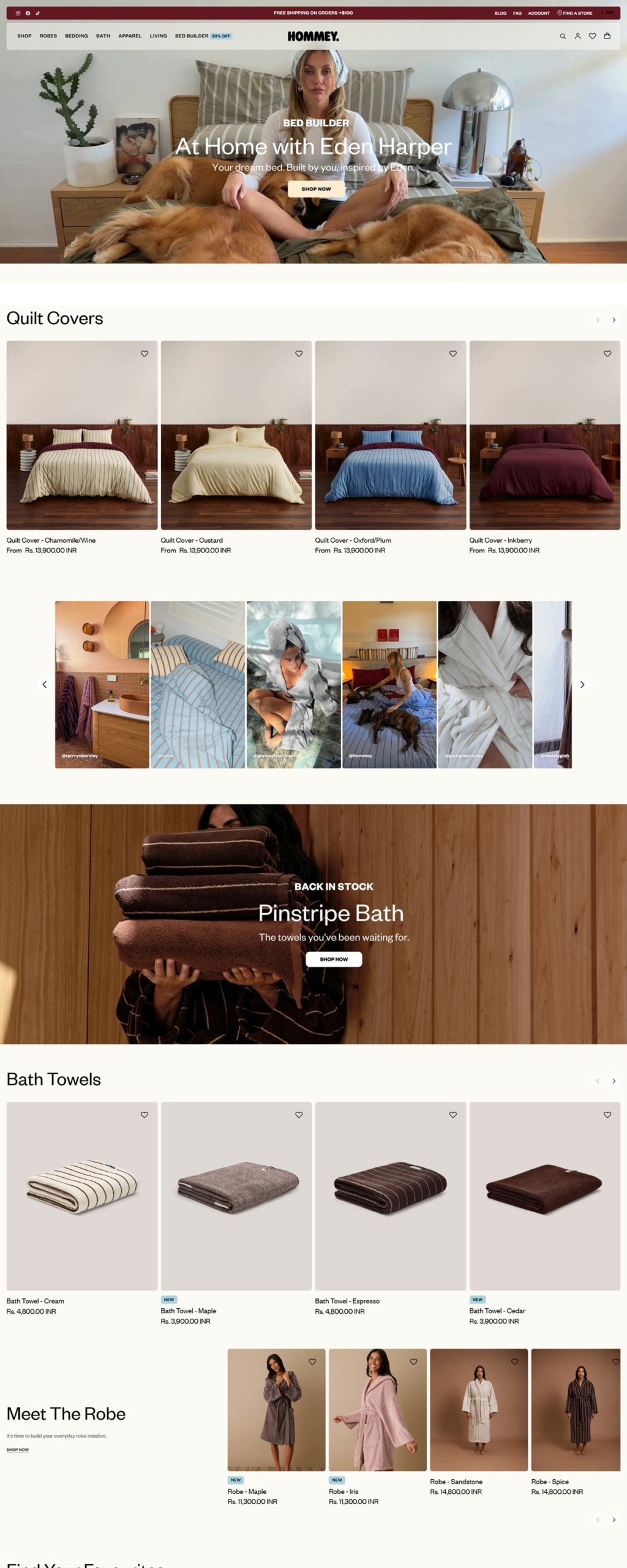eCommerce website: Hommey