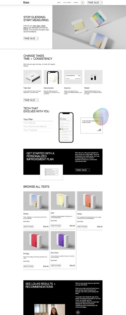 Base | eCommerce Website Design Gallery & Tech Inspiration