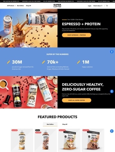 eCommerce website: Super Coffee