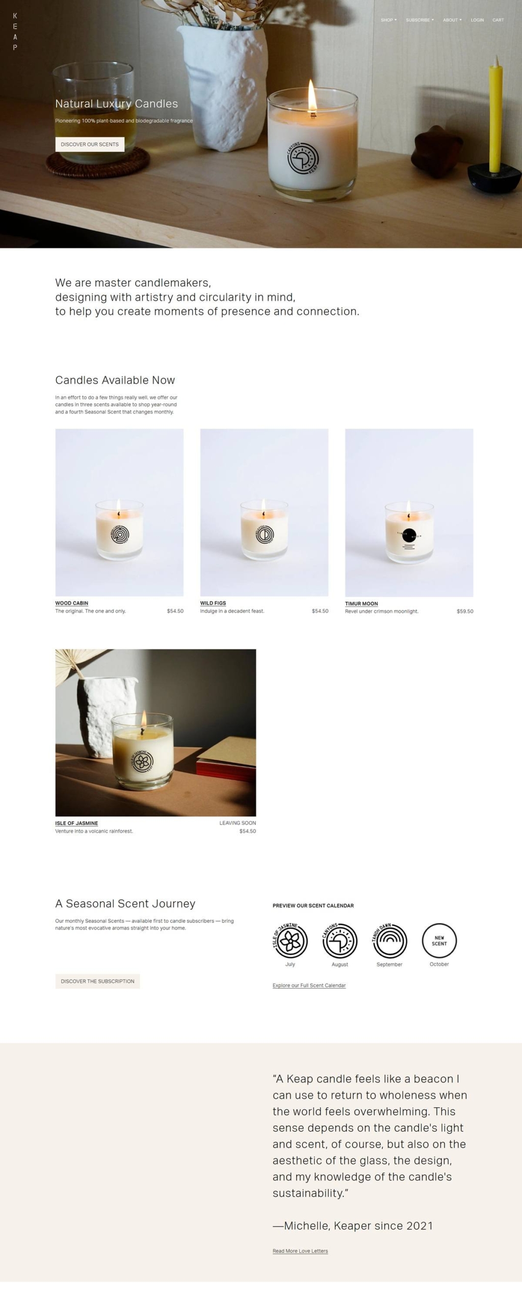 eCommerce website: Keap