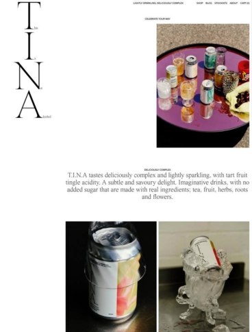 eCommerce website: TINA Drinks