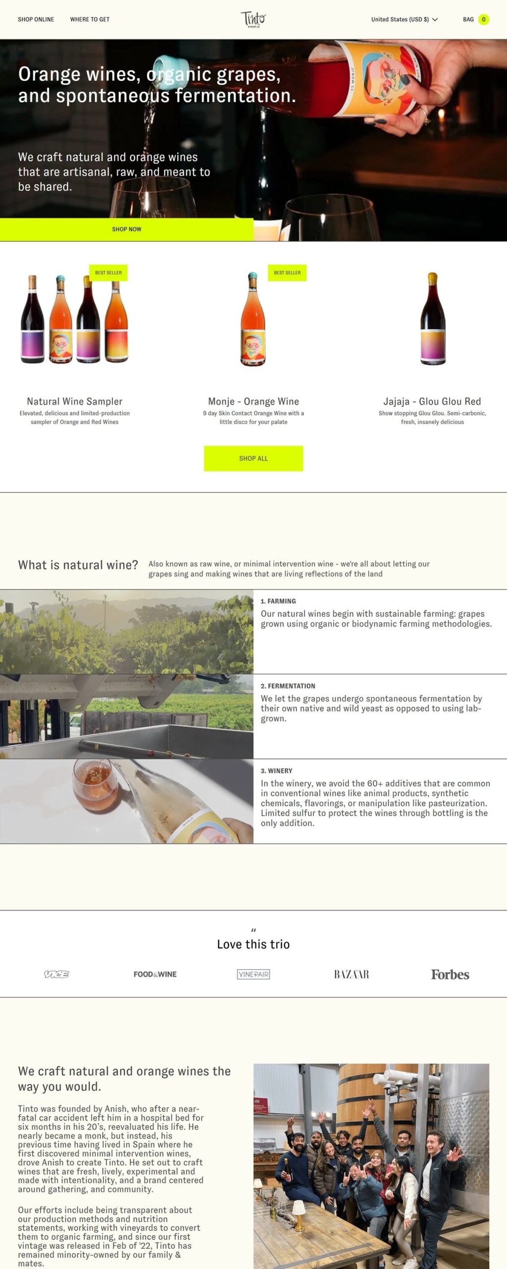 eCommerce website: Tinto Amorío