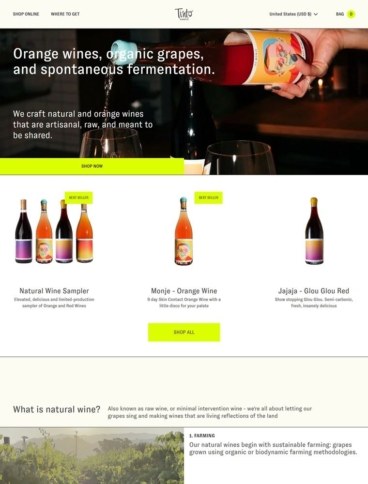 eCommerce website: Tinto Amorío